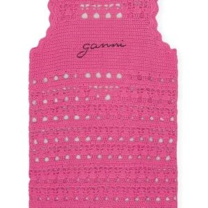 Ganni Pink Crochet Dress